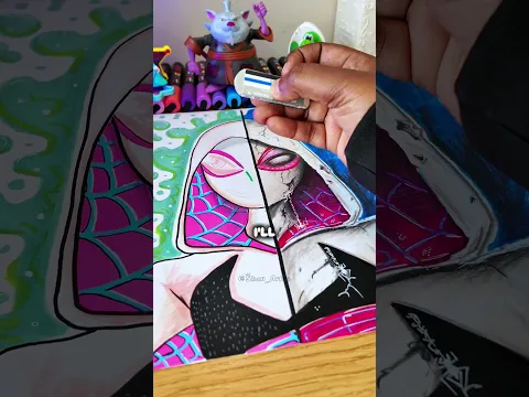 😱The WORLD'S Toughest ERASER FixED My SPIDER-GWEN drawing! #shorts #art #drawing