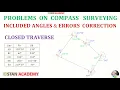 Lagu Kompasmeting - Probleem nr. 3 (Inclusief hoeken en foutcorrectie van een gesloten traverse)
