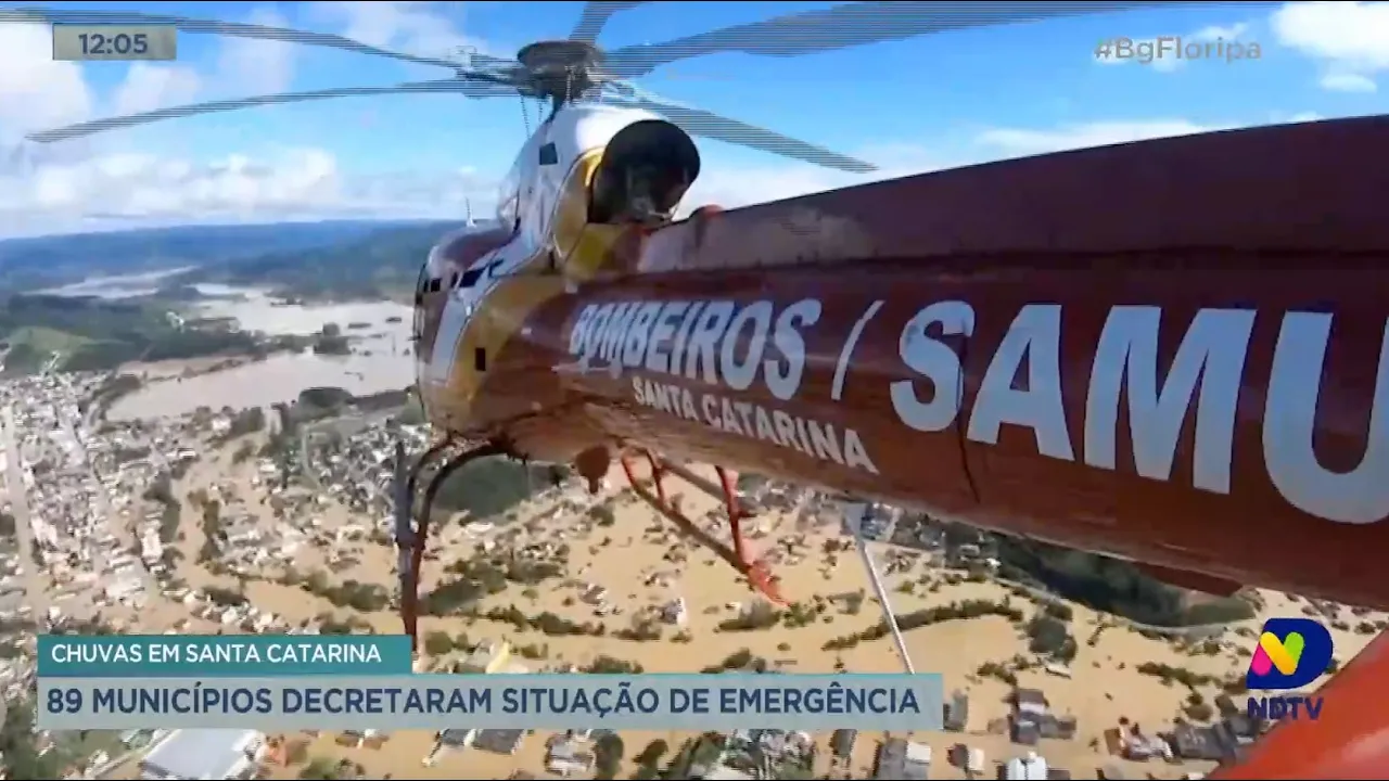 Chuvas em Santa Catarina: 89 municípios decretam situação de emergência