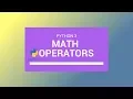 Python 3 Tutorial 2018 Math Operators