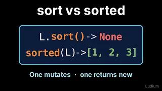 Introduction to CS 10 5 sort vs sorted Mutate in Place or Return a New List