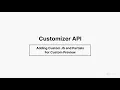 Customizer API - Adding custom JS and partials