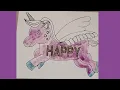 Free Unicorn Coloring - Simple Happy Unicorn