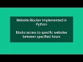 Python Project Website Blocker