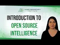 Introduction to Open Source Intelligence OSINT
