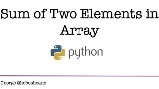 Python Sum of Two Elements in Array