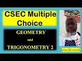 CSEC MATH MULTIPLE CHOICE QUESTIONS GEOMETRY AND TRIGONOMETRY PAPER 1