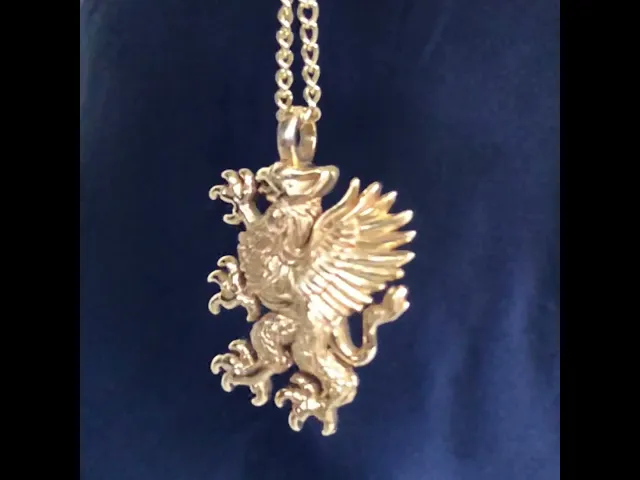 Medieval Griffin Knights Necklace Pendant Jewelry Gift video thumbnail