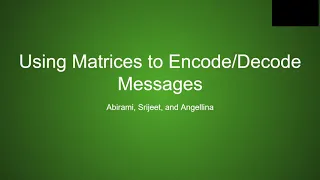 Linear Algebra Project - Decoding