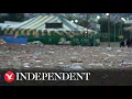 Download Lagu Glastonbury clear-up begins as festival-goers leave Worthy Farm