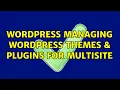 Wordpress Managing wordpress Themes plugins for multisite 2 Solutions
