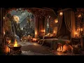 Download Lagu Enchanted Medieval Castle Night 🌙 Relaxing Halloween Ambience with Crackling Fire \u0026 Waterfall
