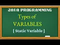 Static Variable in Java Java Tutorial in Tamil - 2023