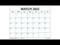 Printable March 2022 Calendar Templates with Holidays - Wiki Calendar