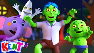 Old MacZombie Had a Farm 🎃 | Funny Spooky Song for Kids by Kent The Elephant