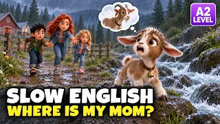 The Brave Rescue of the Lost Baby Goat l Slow & Easy English Listening Practice for Beginners