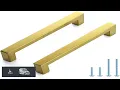 JOY DECOR Gold Cabinet Handles Square Cabinet Pulls 5 Inch CC 10