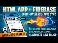 HTML App Firebase Login Database Offline Save Automatic Cloud Backup Bangla