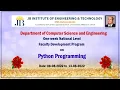 FDP on Python Programming Report 08th to 13 Aug 2022 CSE Department JBIET Hyderabad INDIA