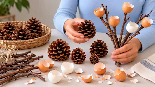 Look What I did with Eggshells and Tree Branches! 3 Amazing DIY Ideas.