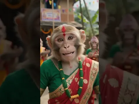 Funny Monkey Dance | Teej Song Nepali 😂 #shorts #teej #song #nepali
