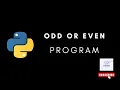 Odd or Even Program in Python - Tamil Techtors