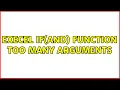 Execel IF AND function too many arguments