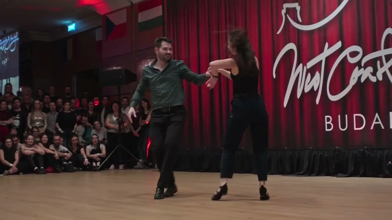 Improv West Coast Swing Dance - Ben Morris & Maria Elizarova - Budafest 2024 Pro Demos