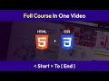 Complete HTML CSS Course in One Tutorial HTML and CSS Full Tutorial For Beginners
