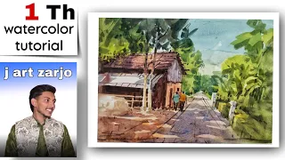 Depth of Light and shadow in Watercolor |Landscape Paintings  @ArtistRitik224 