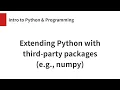 Extending Python with third-party packages example numpy