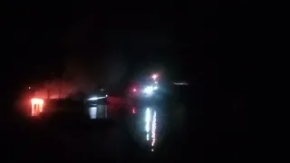 Boat fire in Heriot Bay