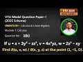 Jacobian Calculus VTU 1BMATS101 Q1 b
