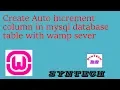 add auto increment column to database table