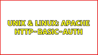 Unix Linux apache http-basic-auth