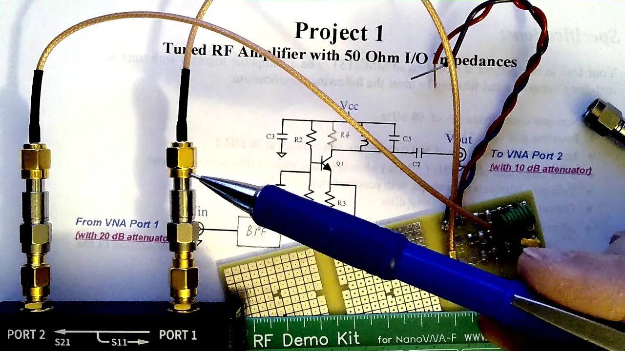 NanoVNA - Measuring S21 and S11 of a small-signal amplifier
