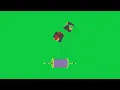 Two Kites Flying in Realistic Sky with Clouds and Charkhi Animation Green Screen