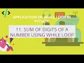 Python for Data Science - 11 Sum of digits of a number using while loop Python tutorial in Hindi