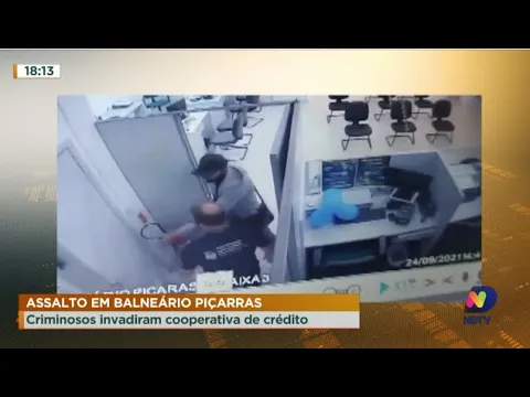Assalto em Balneário Piçarras: criminosos invadiram cooperativa de crédito