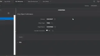 Oracle Apex 19 1 - Delete a table Drop