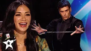 funny magician tickles nicole scherzinger on australias got talent 2019 magicians got talent