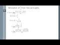 How to Find the Derivative of from First Principles