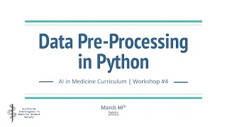 Workshop 4 Data Pre-Processing in Python