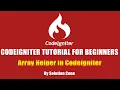 Array Helper in Codeigniter Codeigniter Tutorial for Beginners Step by Step