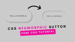 Neumorphism UI Button Using Only HTML CSS - Pure CSS Tutorial