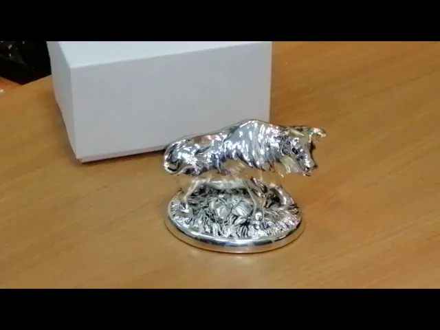 Видео-обзор Фигурка 'Бычок - символ 2021 года' посеребрение