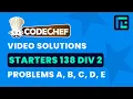 Codechef Starters 138 Solutions - A to E by Ankit Ghildiyal TLE Eliminators
