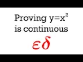 Proving x 2 is continuous using the epsilon delta definition