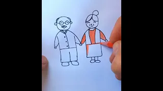 رسم الجد والجدة بحرف H ما رح تسدقو قديش سهله 