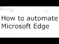 How to run Microsoft Web driver Microsoft Edge automation